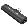 Adaptateur audio USB-C / 3.5 mm avec Power Delivery 27W - Noir