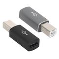 Adaptateur USB-C femelle vers USB Type-B mâle pour imprimante, scanner - Lot de 2 - Noir et gris