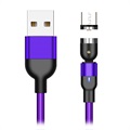 USB2.0 / MicroUSB Rotatable Magnetic Charging Cable 2m - Violet