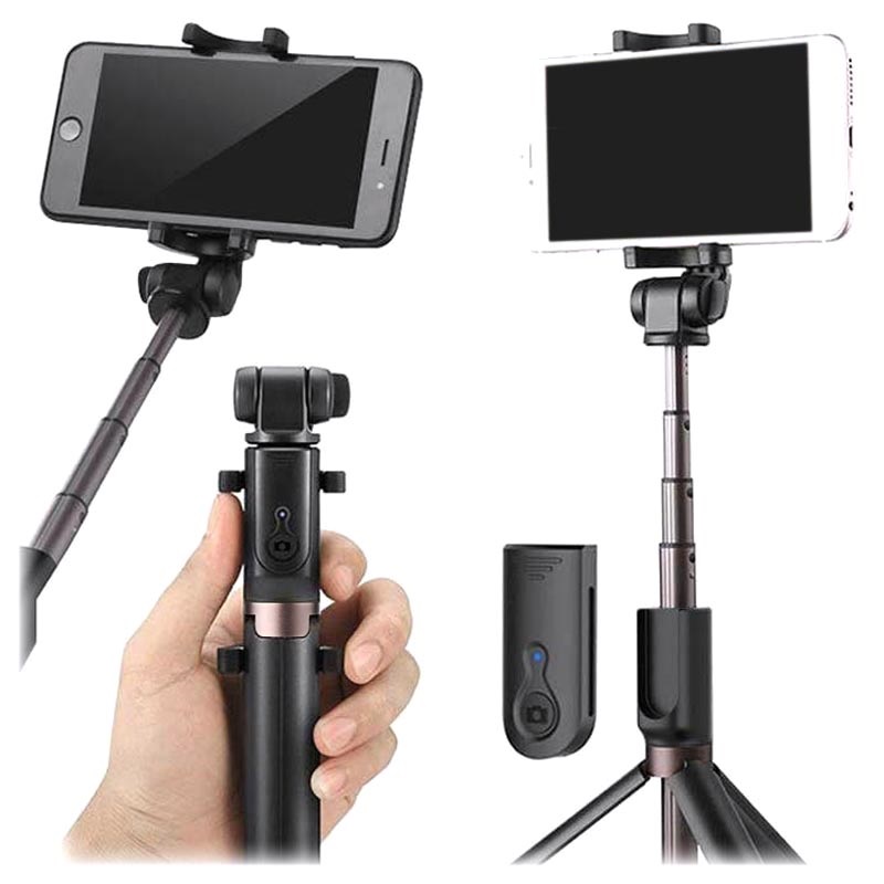Yokkao Bâton Selfie Bluetooth 3 en 1 Perche Selfie Trépied 360° Rotation avec Télécommande pour iPhone X/ 8/ 7/ 7 plus Samsung Galaxy Android Smartphones 3.5-6 Rose 