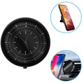 Support Grille de Ventilation Magnétique Universel avec Horloge - Noir
