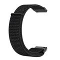 Bracelet universel en nylon à fermeture Velcro pour montre connectée, 20mm - Noir