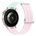 Bracelet de montre universel en nylon avec fermeture rapide Magic Tape, 18mm - Cyan / Rose