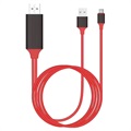 Adaptateur Type-C vers HDMI Universel - 2m (Emballage ouvert - Acceptable) - Rouge