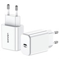 Chargeur Voyage Rapide USB-C PD Usams T14 - 18W - Blanc