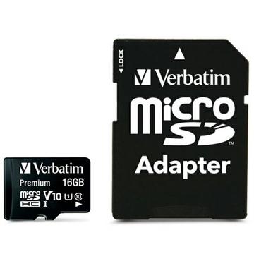 Carte MicroSDHC avec adaptateur Verbatim Premium U1 44082 - 16GB