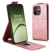 Étui à rabat vertical OnePlus 15T avec support - Rose Doré