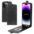 Étui à Rabat Vertical iPhone 15 Pro Max avec Porte-Cartes - Noir
