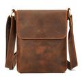 Sac à bandoulière / sac à bandoulière croisée vertical en cuir pour homme - Couleur café