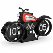 Horloge de bureau mécanique vintage à bascule pour motocyclette - Noir / Rouge