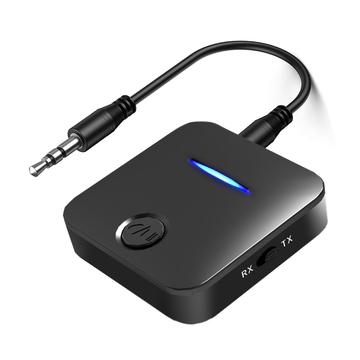 WB5 Émetteur et récepteur Bluetooth 5.0 2-en-1 pour TV, PC, voiture - Noir