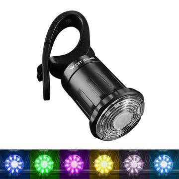 WEST BIKING YP0701331 Feu arrière LED coloré pour vélo Feu arrière intelligent pour vélo Accessoires cyclistes Lampe de sécurité - Installer sur le tube