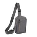 Sacoche de poitrine et d'épaule en nylon résistant à l'eau pour téléphone portable - Convient aux téléphones de 6.5"- 7.2" - Gris foncé