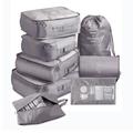 Lot de 8 sacs de rangement de voyage imperméables - Gris