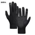 Gants d'hiver imperméables pour le cyclisme et la course à pied / Gants tactiles - Grand - Noir