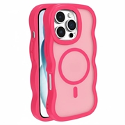 Coque hybride magnétique iPhone 16 Pro Max bord d'onde - Rose vif