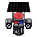 Caméra de sécurité PTZ à 3 objectifs, alimentée par énergie solaire et connectée au Wi-Fi, avec système d'alarme intelligent