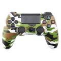 Manette de jeu sans fil avec fonction de vibration pour PS4 - Camouflage vert