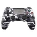 Manette de jeu sans fil avec fonction de vibration pour PS4 - Camouflage gris