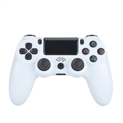 Manette de jeu sans fil pour PS4 Joystick avec haut-parleur et prise casque stéréo - Blanc