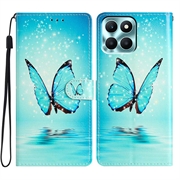 Étui Portefeuille Honor X6c - Série Wonder - Papillon Bleu