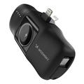 Wozinsky WF16-YLS 5000mAh Lightning Power Bank avec câble USB-C intégré et chargeur pour Apple Watch - 15W - Noir