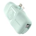 Wozinsky WF16-YLS 5000mAh Lightning Power Bank avec câble USB-C intégré et chargeur pour Apple Watch - 15W - Vert