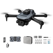 XKJ K6 MAX 3-Camera Obstacle Avoidance Drone HD Aerial Photography Folding Quadcopter RC Aircraft with Single Battery - Gris
