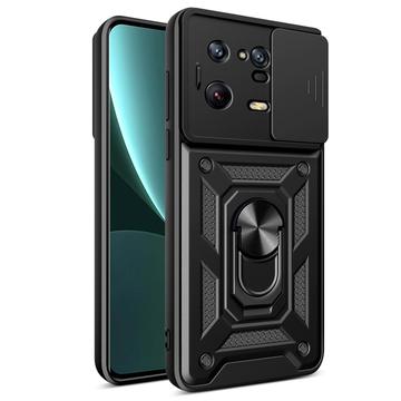 Coque Hybride Xiaomi 13 Pro à Anneau Rotatif avec Protection pour Appareil Photo - Noire