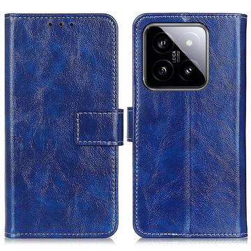 Étui Portefeuille Xiaomi 14 Pro avec Fermeture Magnétique - Bleu