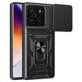 Coque Hybride Xiaomi 14T Pro à Anneau Rotatif avec Protection pour Appareil Photo - Noire