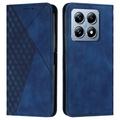 Étui Portefeuille Xiaomi 14T avec fermeture magnétique à motif de losange - Bleu