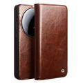 Etui Portefeuille Xiaomi 15 Ultra en Cuir Qialino Classic - Dunkelbraun