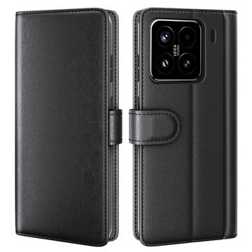 Étui Portefeuille Xiaomi 15 en Cuir avec Béquille - Noir