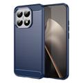 Coque Xiaomi 15T en TPU Brossé - Fibre de Carbone - Bleue