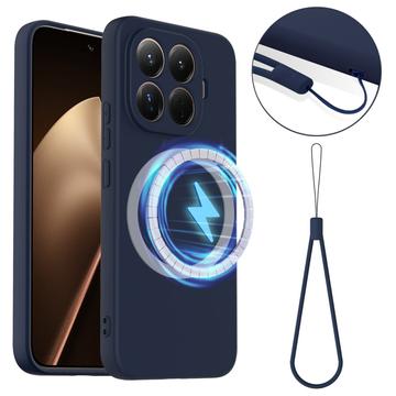 Coque Xiaomi 15T Pro en Silicone Liquide - Compatible MagSafe - Bleu Foncé