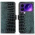 Étui Portefeuille Xiaomi 17 Pro en Cuir avec RFID - Série Crocodile - Vert