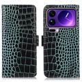 Étui Portefeuille Xiaomi 17 Pro Max en Cuir avec RFID - Série Crocodile - Vert