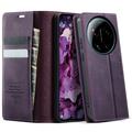 Étui portefeuille Xiaomi 17 Ultra Caseme 033 en texture de veau avec blocage RFID - Violet