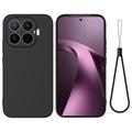 Coque Xiaomi 17T en silicone liquide avec dragonne - Noire