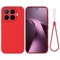 Coque Xiaomi 17T en silicone liquide avec dragonne - Rouge
