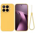 Coque Xiaomi 17T en silicone liquide avec dragonne - Jaune