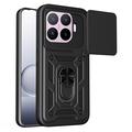 Coque Hybride Xiaomi 17T Pro à Anneau Rotatif avec Protection pour Appareil Photo - Noire