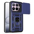 Coque Hybride Xiaomi 17T Pro à Anneau Rotatif avec Protection pour Appareil Photo - Bleue