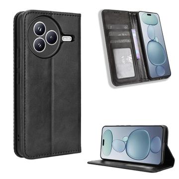 Étui Portefeuille Xiaomi Civi 5 Pro avec Fermeture Magnétique Rétro - Noir