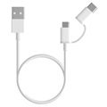 Câble 2-en-1 MicroUSB / USB Type-C Xiaomi Mi - 1m - Blanc