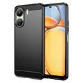 Coque Xiaomi Poco C65/Redmi 13C en TPU Brossé - Fibre de Carbone