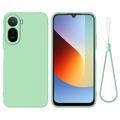 Coque Xiaomi Poco C81 Pro en silicone liquide avec dragonne - Verte
