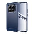 Coque Xiaomi Poco M8/Redmi Note 15 5G en TPU Brossé - Fibre de Carbone - Bleue