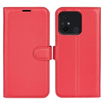 Étui Portefeuille Xiaomi Redmi 12C avec Fermeture Magnétique - Rouge